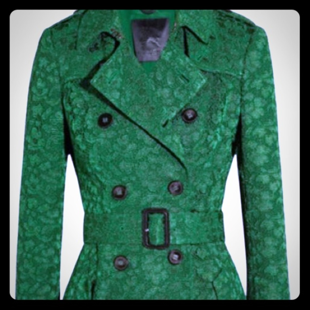 ISO: Burberry green lace trench coat (Sz 2-6)